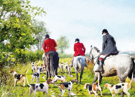 Country Cards Horses and Hounds Greetings Card